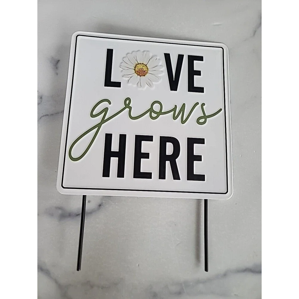 Love Grows Here Metal Garden Sign - Picture 7 of 10